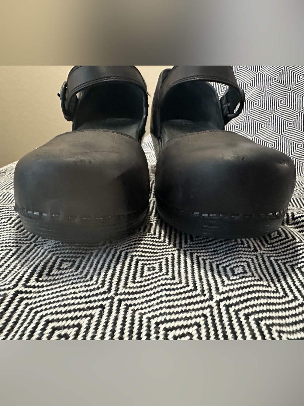 Dansko Makenna Black Leather Mary Jane Studded Heel Clogs Size 42 Comfort - Picture 14 of 16